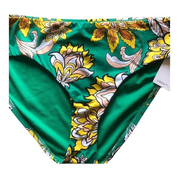 Gibson Latimer NWT Side Cinched Drawstring Green Yellow Tan White Floral Prt XL - Picture 3 of 10